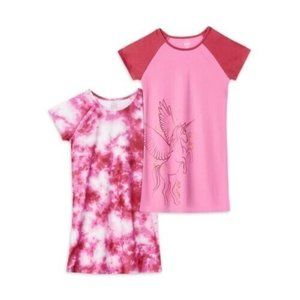 Wonder Nation Girls Short Sleeve Pajama Nightgown 2-pack Size Medium 7-8 Unicorn